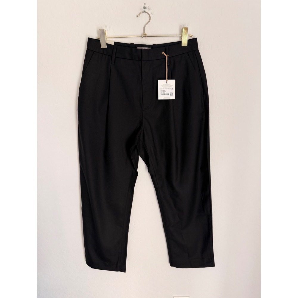 AE77 AMERICAN EAGLE Black Pleated Wide Leg Wool Blend Trousers Pants Size 6 NWT